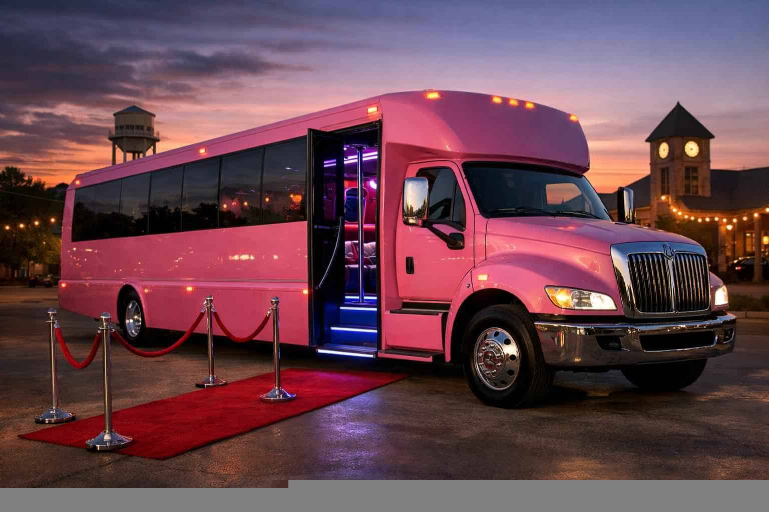 Affordable Pink Party Bus Service in Bedford TX