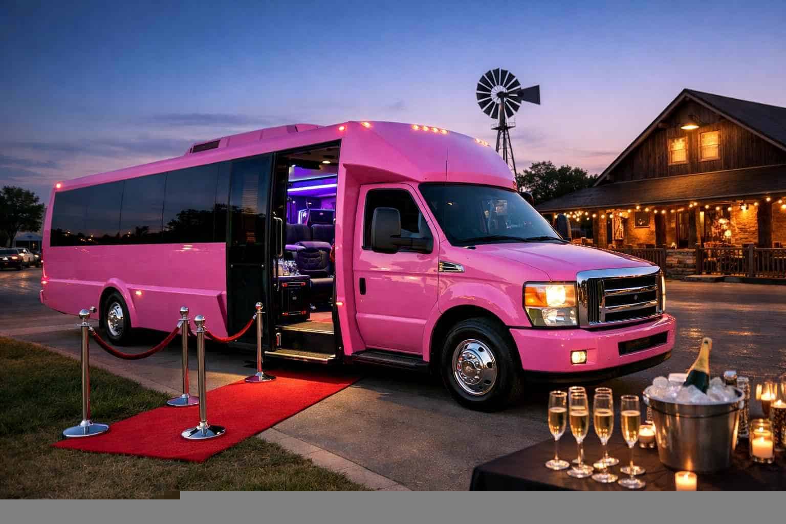 Affordable Pink Party Bus Service in Burleson TX