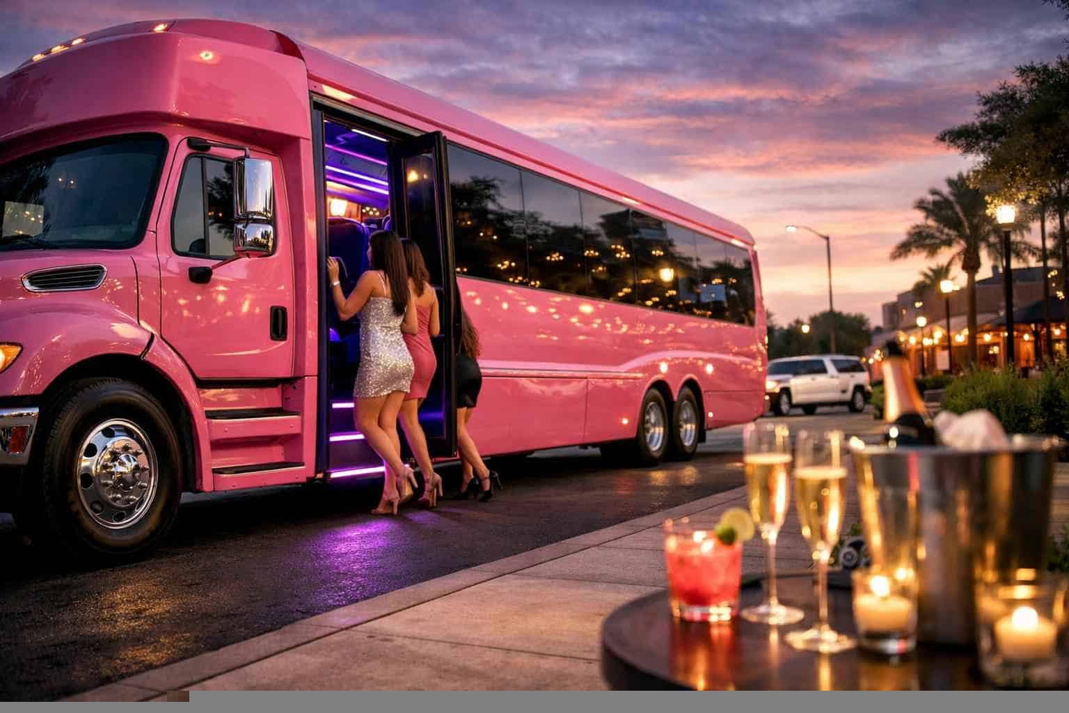 Affordable Pink Party Bus Service in Hurst TX