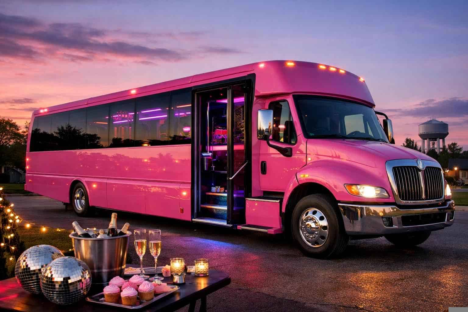 Affordable Pink Party Bus Service in Keller TX