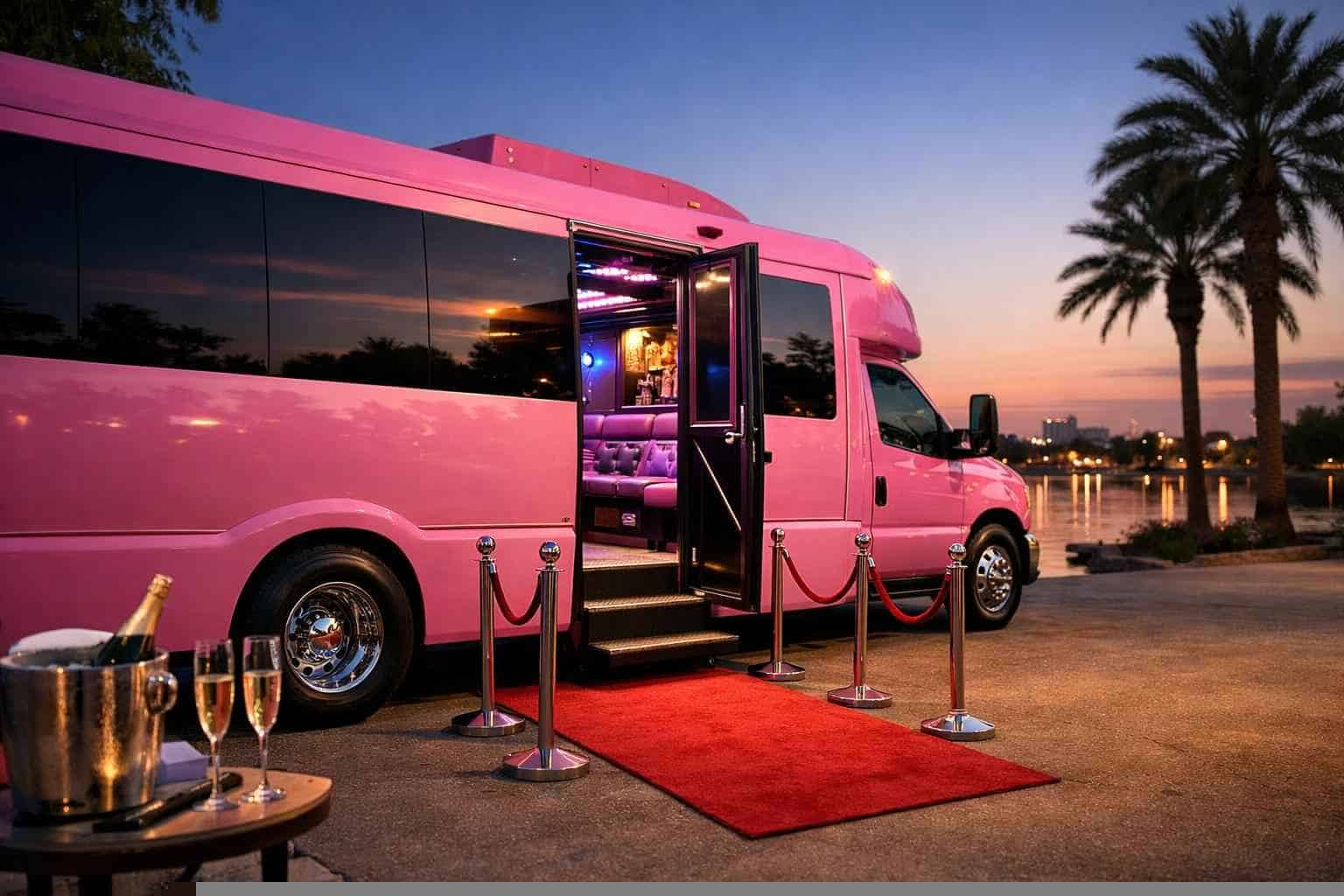 Affordable Pink Party Bus Service in Lake Worth TX