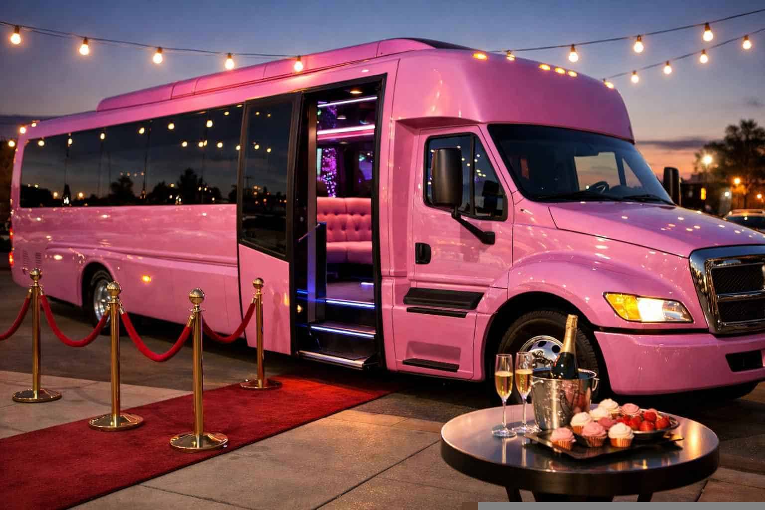 Affordable Pink Party Bus Service in Mansfield TX