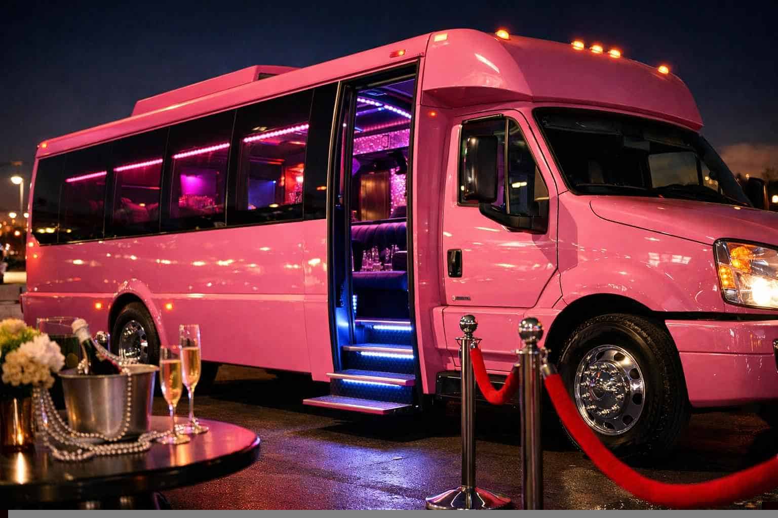 Pink Party Bus Rental In North Richland Hills Texas Affordable Pink Party Bus Service in North Richland Hills TX