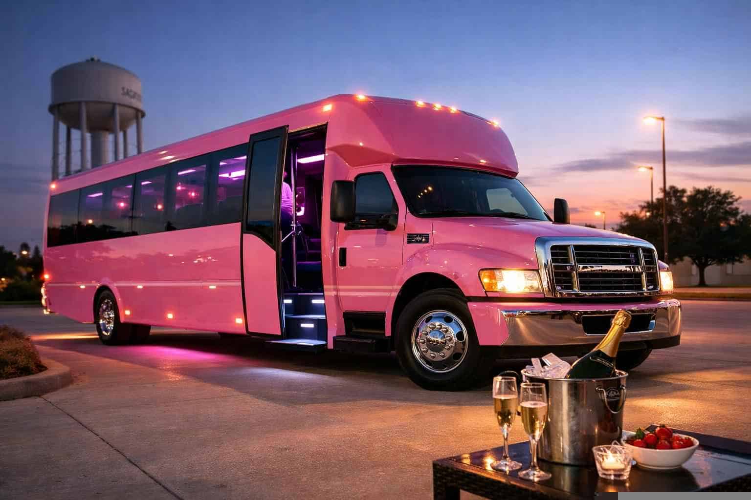 Affordable Pink Party Bus Service in Saginaw TX