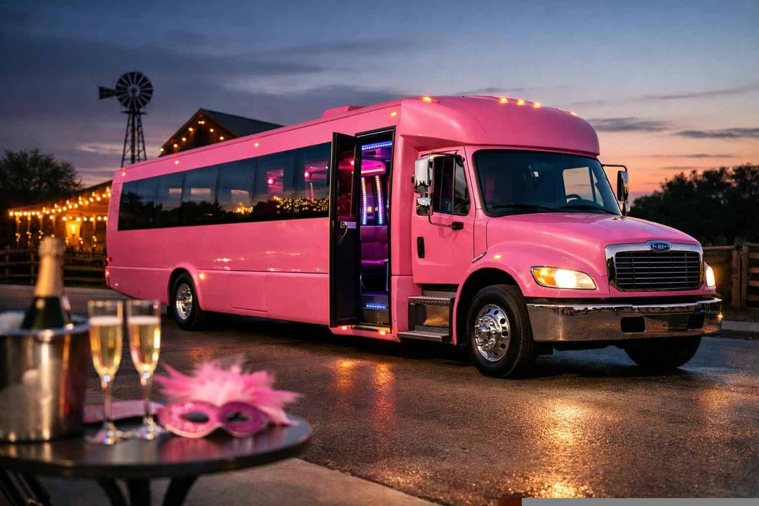 Affordable Pink Party Bus Service in Weatherford TX
