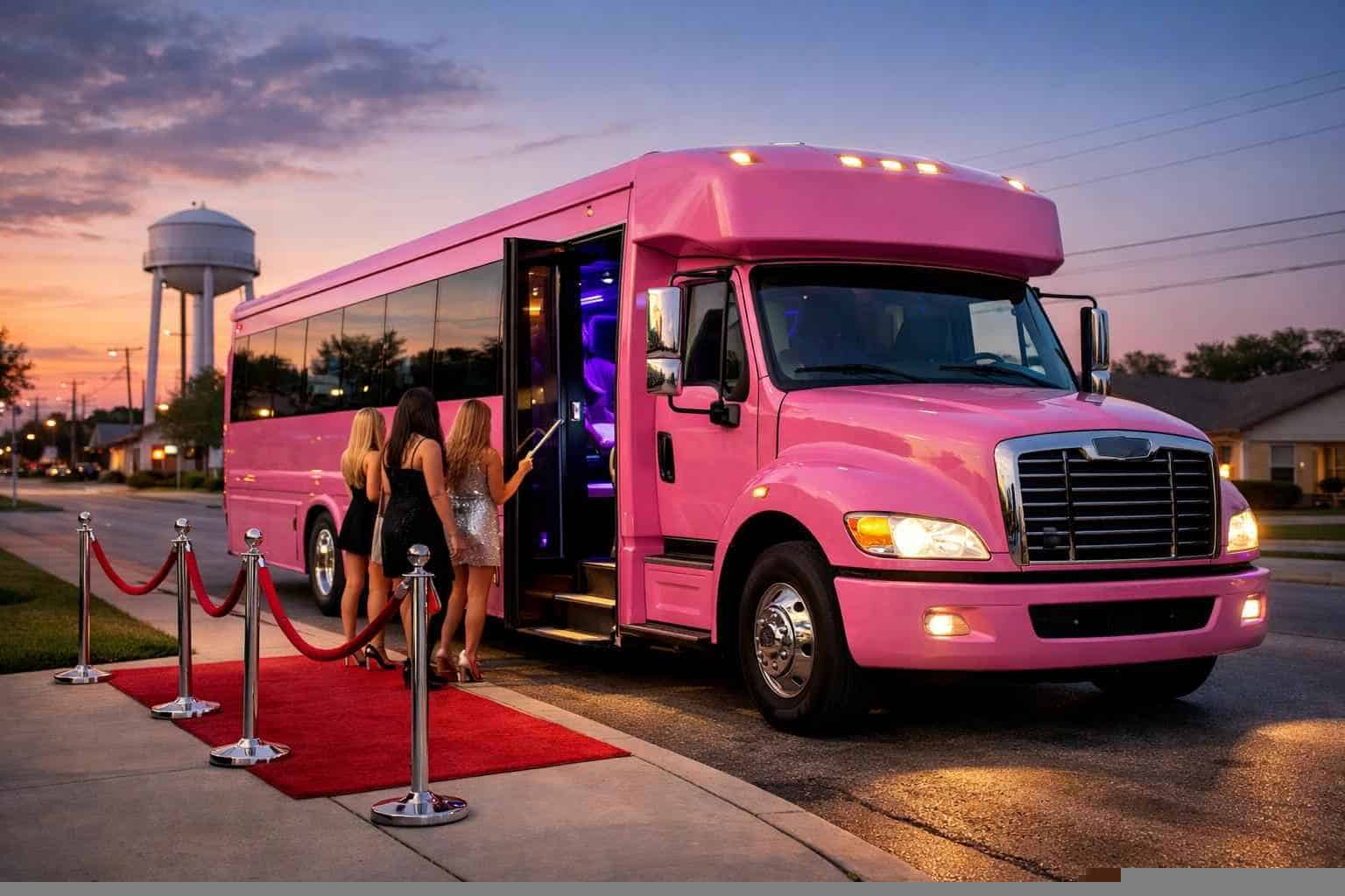 Affordable Pink Party Bus Service in White Settlement TX