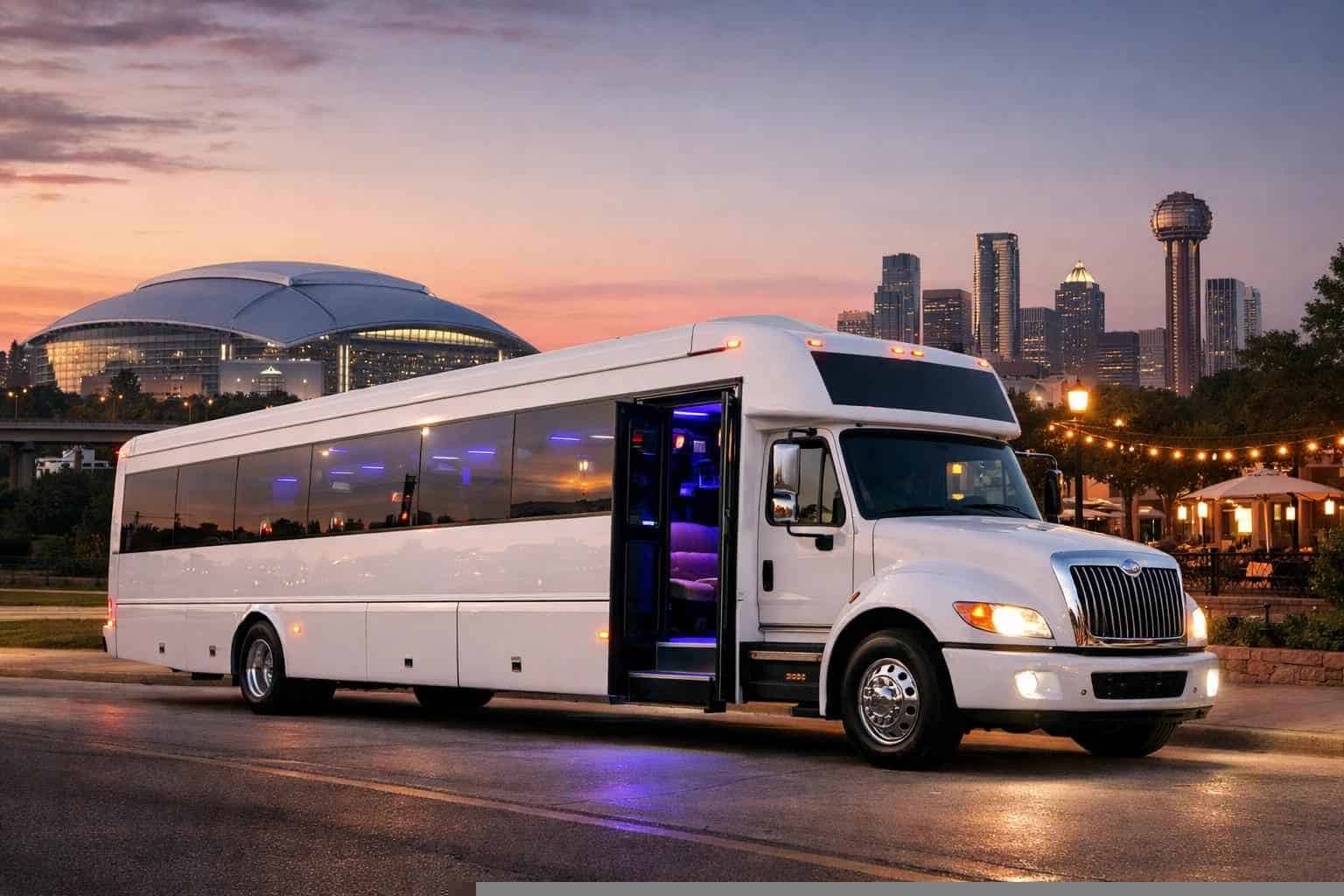 White Party Bus Rental In Arlington Texas Affordable White Party Bus Service in Arlington TX