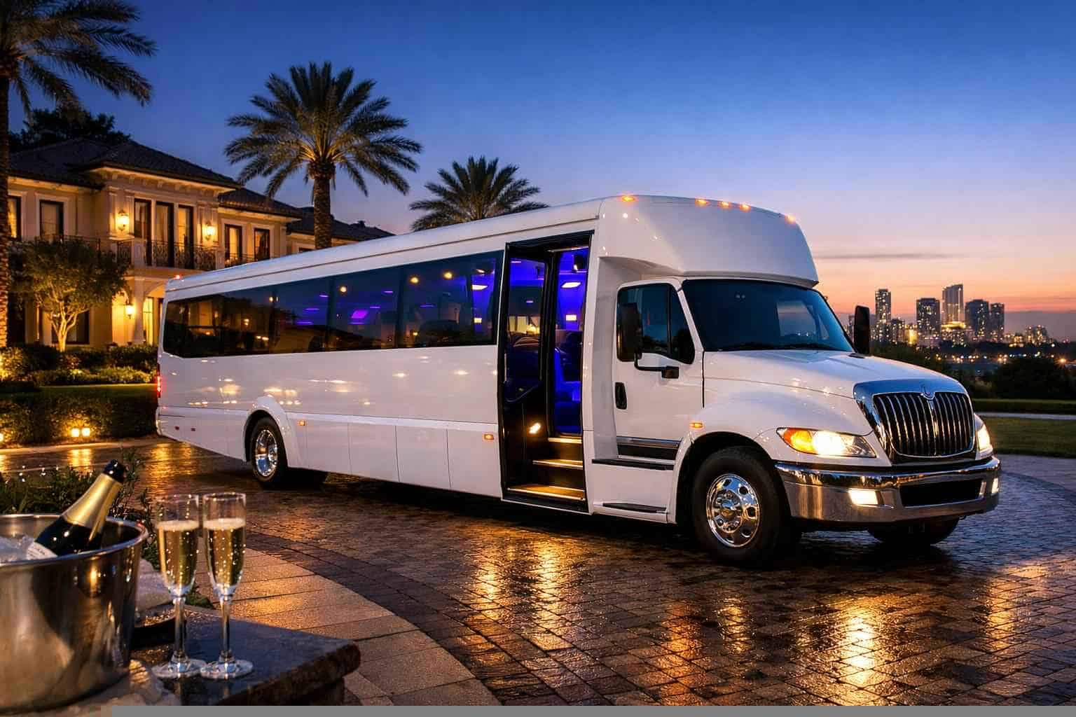 Affordable White Party Bus Service in River Oaks TX