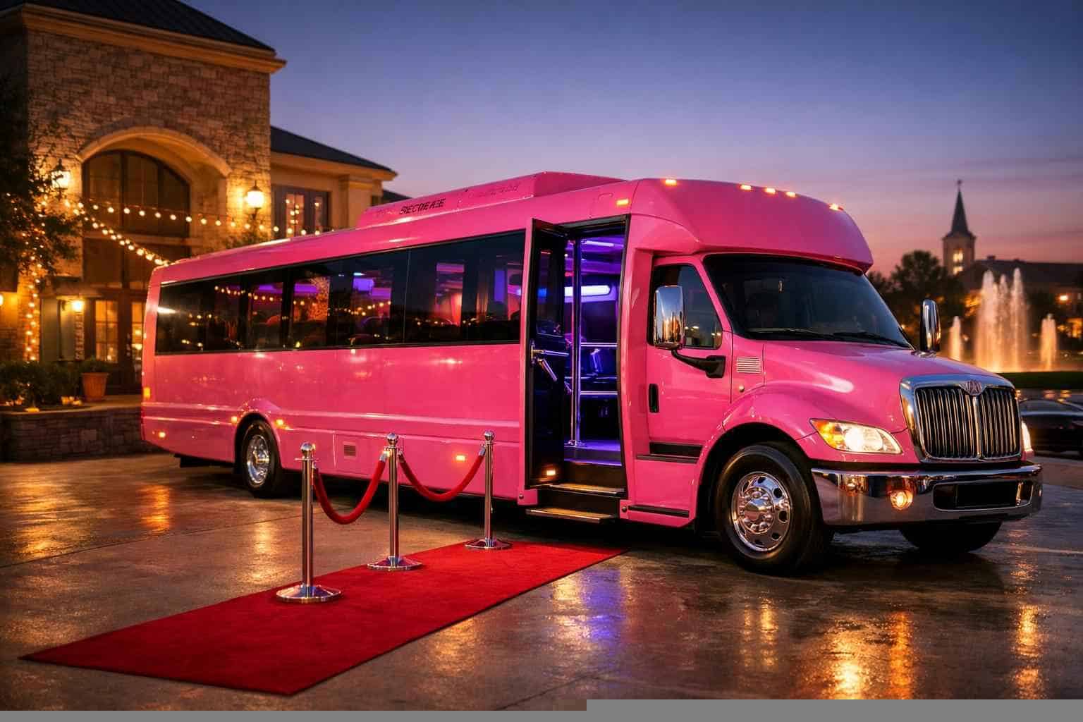 Bedford TX Pink Party Bus Rentals for Special Events