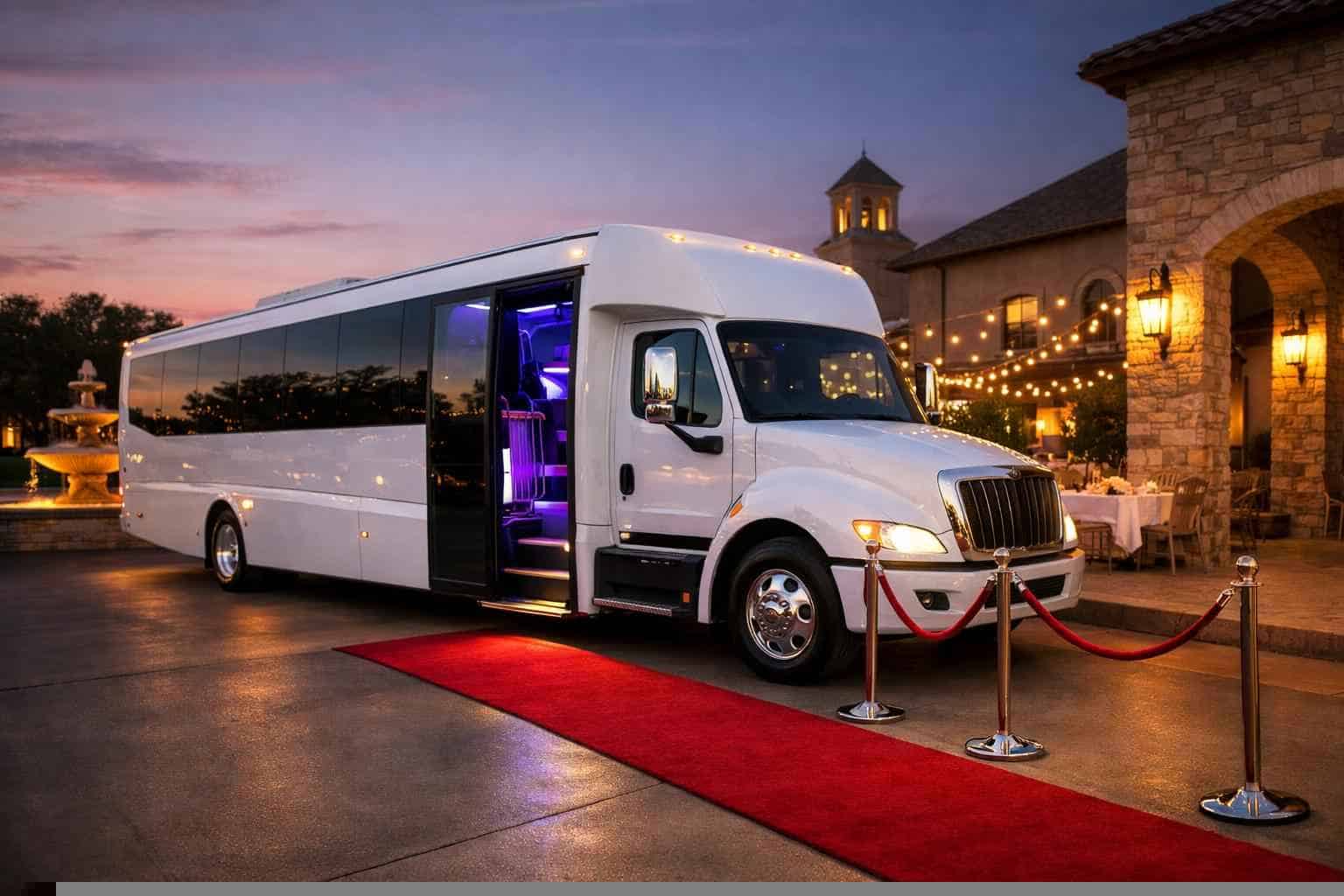Bedford TX White Party Bus Rentals for Special Events