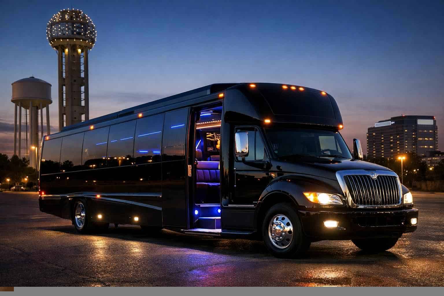 Black Party Bus Rental Near Me in Bedford Texas