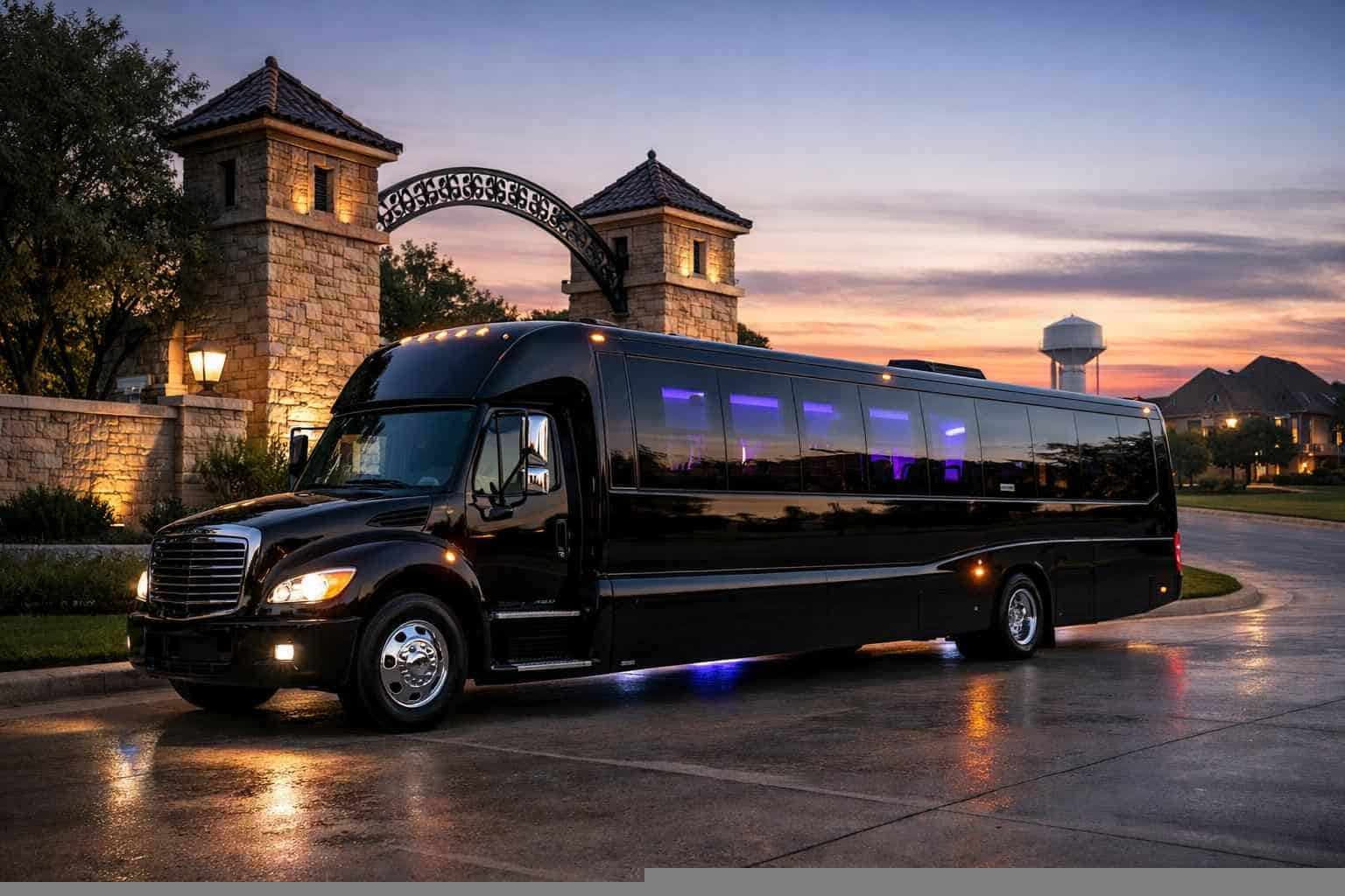 Black Party Bus Rental Near Me in Colleyville Texas