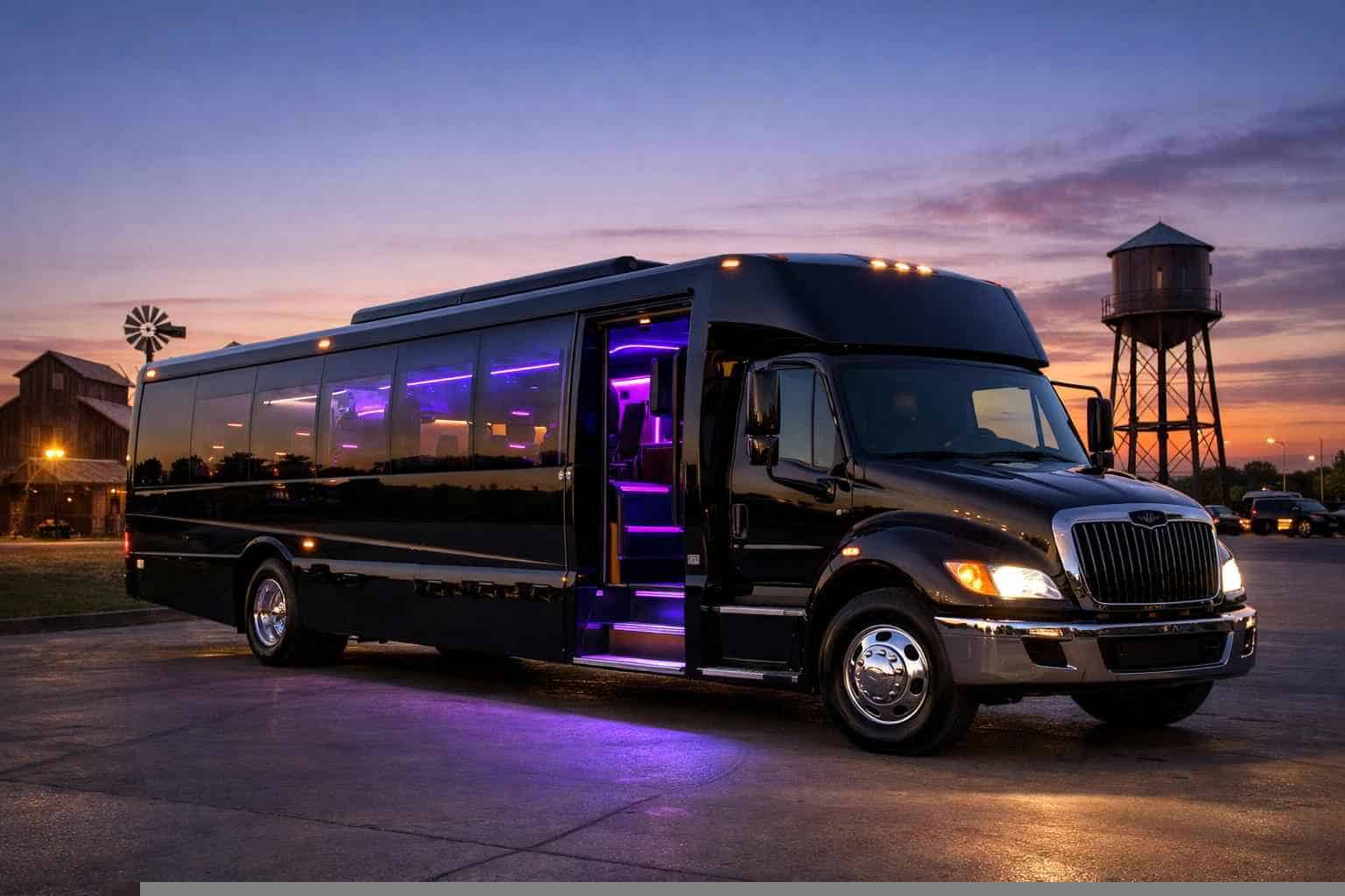 Black Party Bus Rental Near Me in Crowley Texas