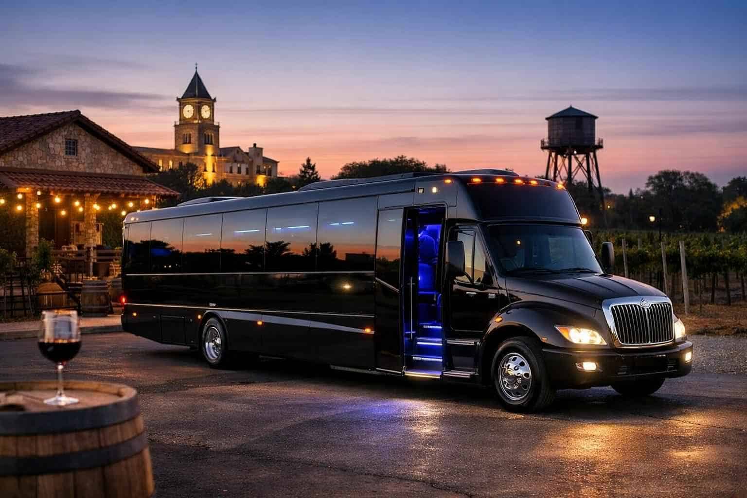 Black Party Bus Rental Near Me in Grapevine Texas