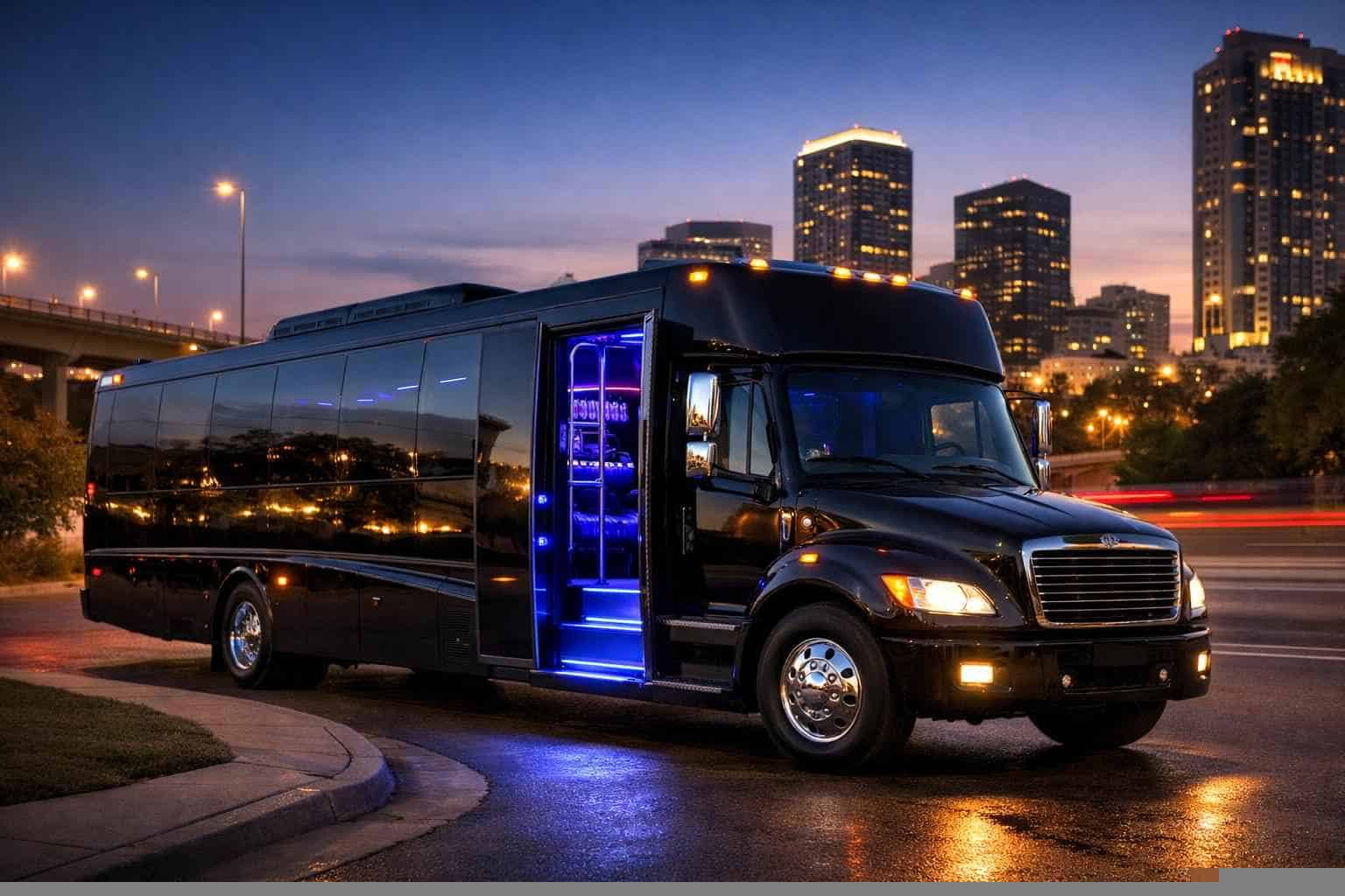 Black Party Bus Rental Near Me in Hurst Texas