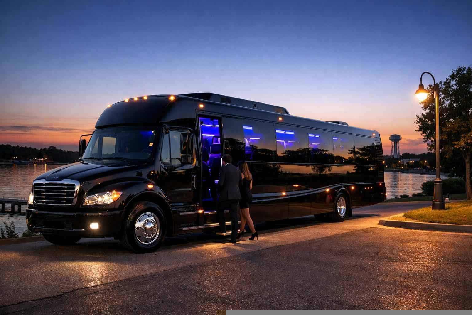 Black Party Bus Rental Near Me in Lake Worth Texas