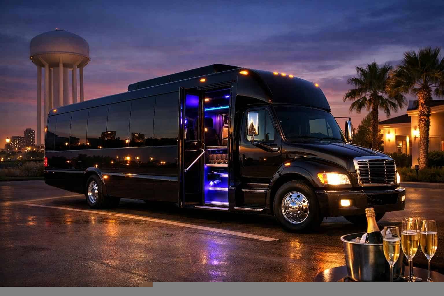 Black Party Bus Rental Near Me in Saginaw Texas