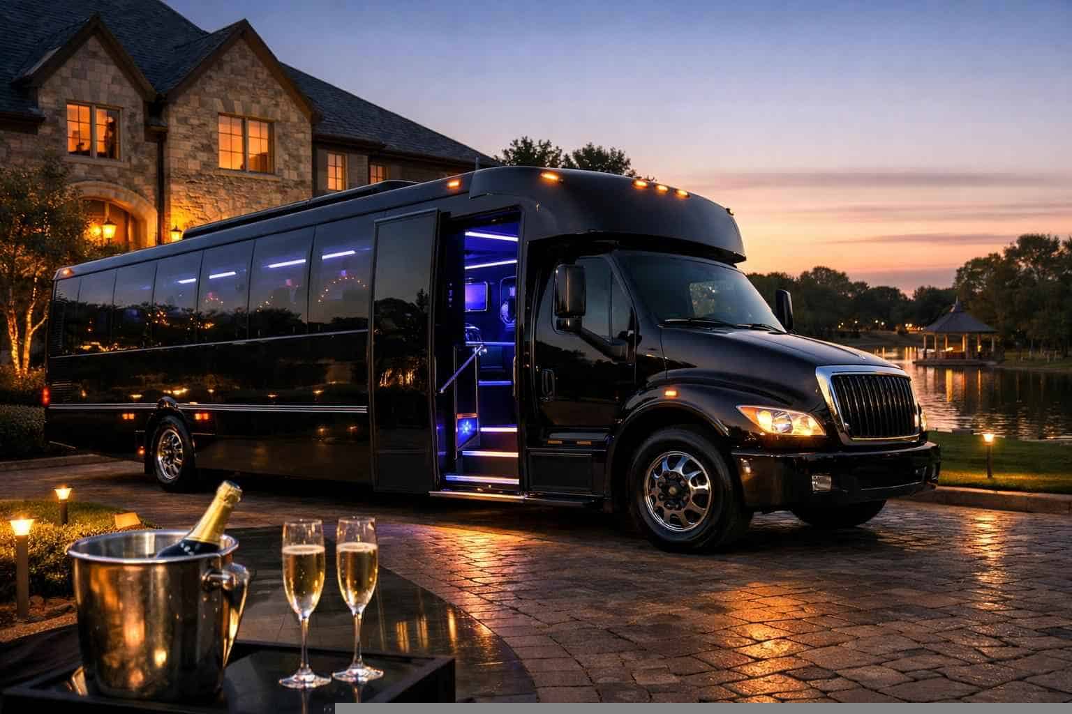 Black Party Bus Rental Near Me in Southlake Texas
