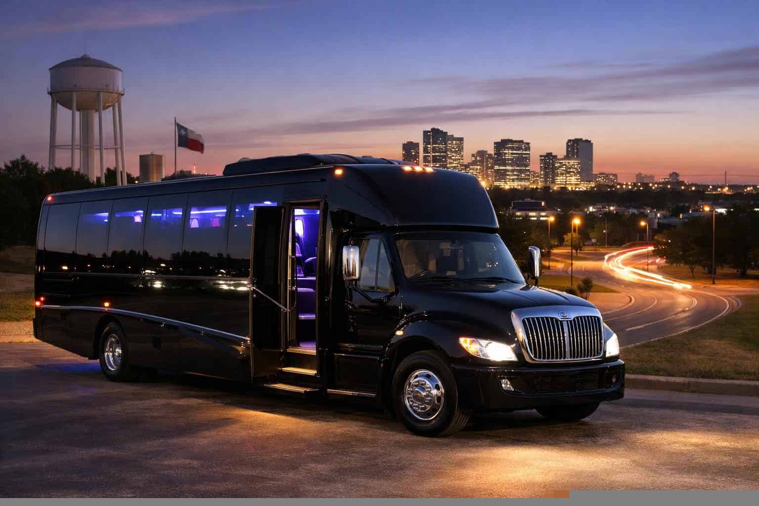 Black Party Bus Rental Near Me in White Settlement Texas