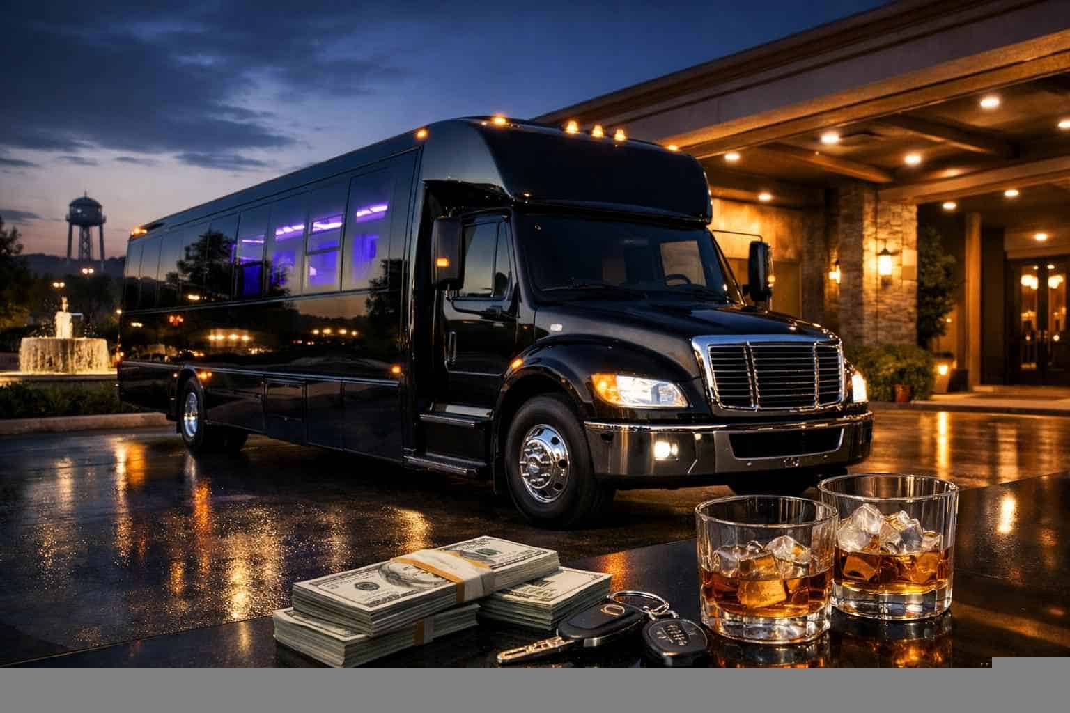 Black Party Bus Rental Pricing in Bedford TX