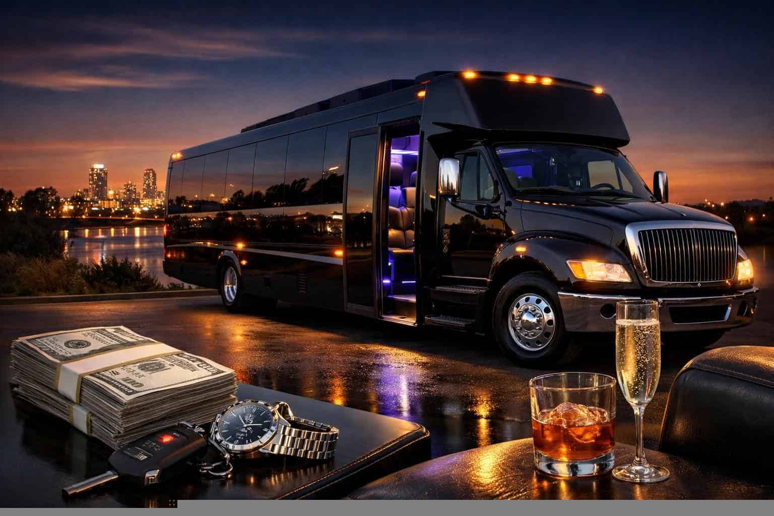 Black Party Bus Rental Pricing in Benbrook TX