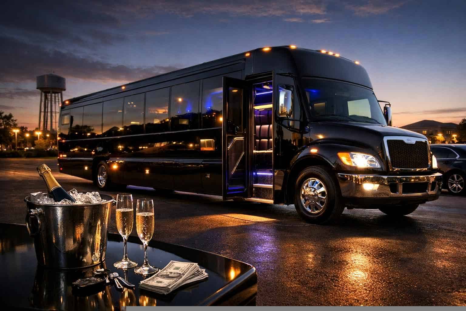 Black Party Bus Rental Pricing in Burleson TX