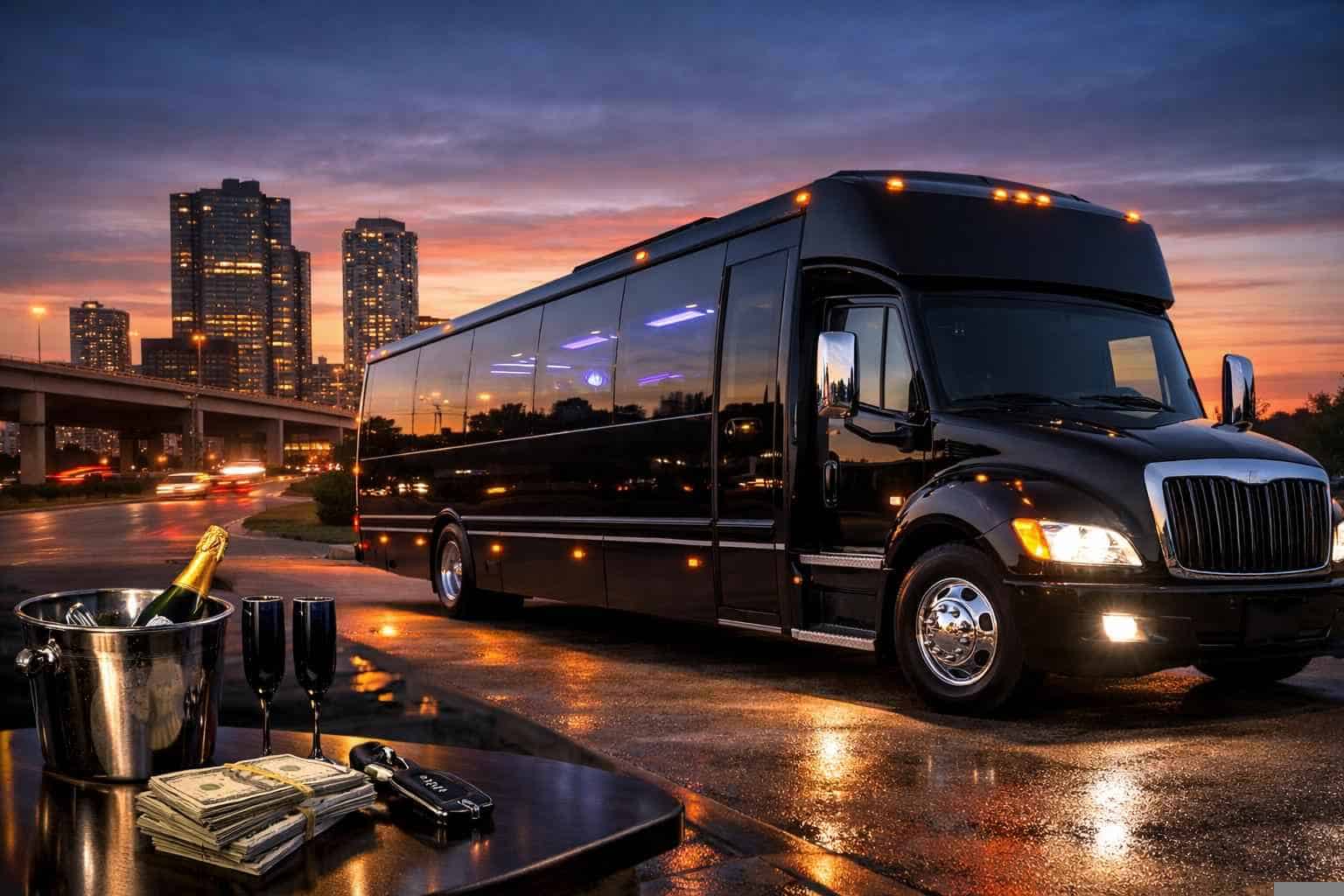 Black Party Bus Rental Pricing in Haltom City TX