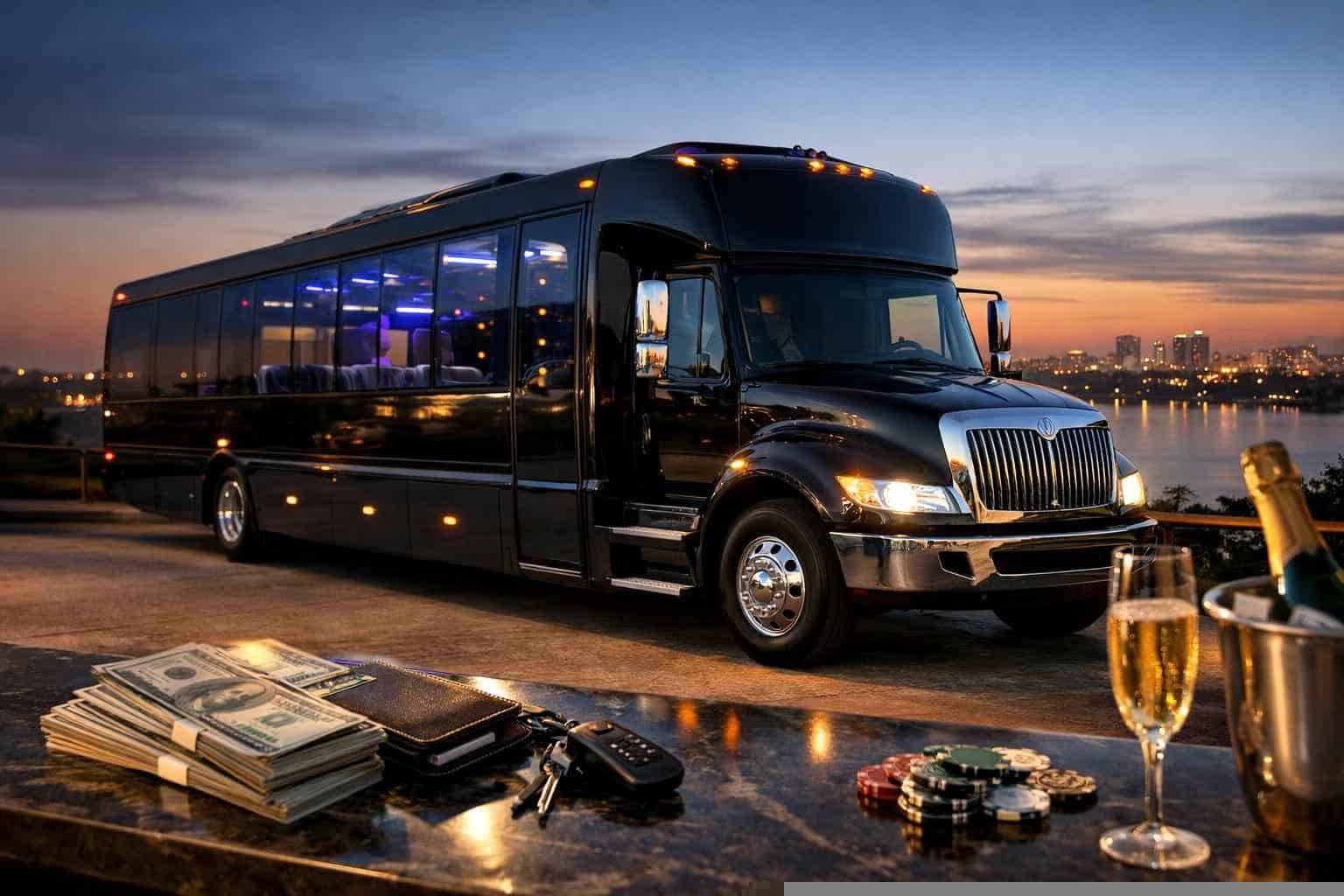 Black Party Bus Rental Pricing in Lake Worth TX