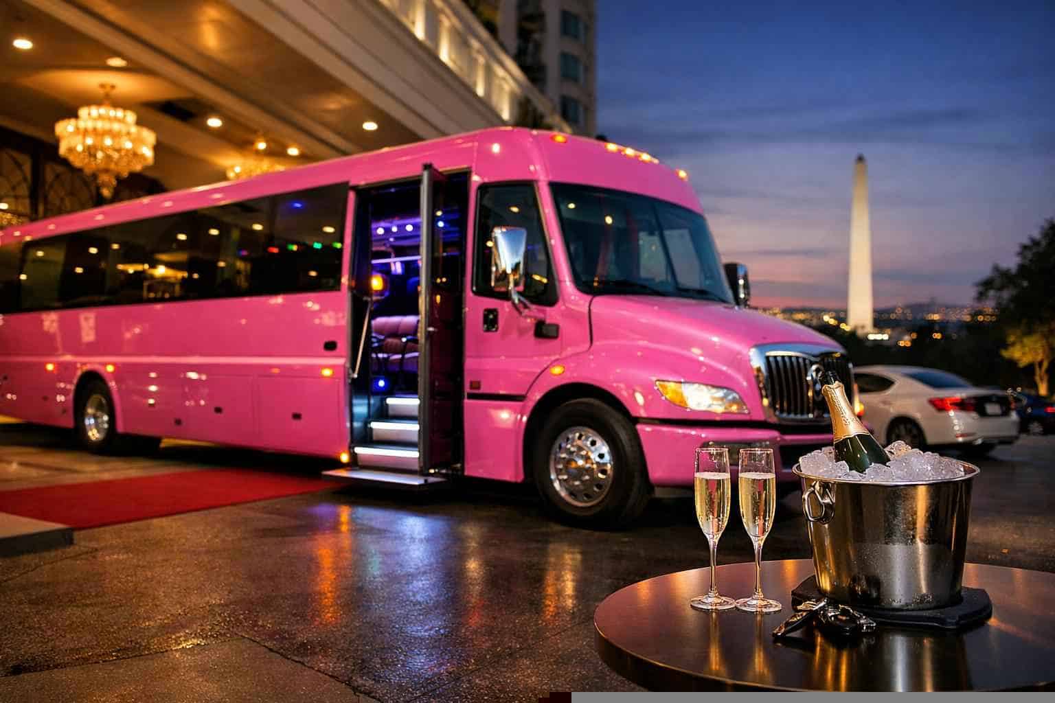 Pink Party Bus Rental In Arlington Texas Book Your Arlington Pink Party Bus Rental Today