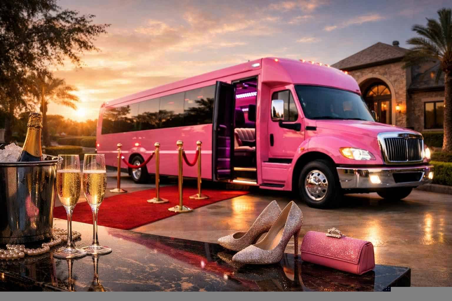 Book Your Colleyville Pink Party Bus Rental Today