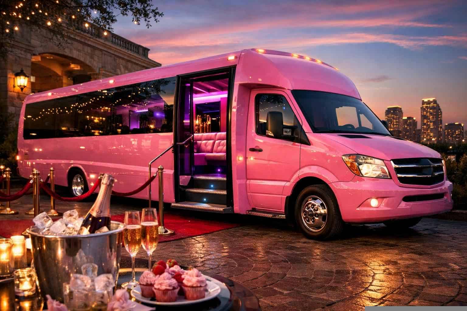 Pink Party Bus Rental In Grapevine Texas Book Your Grapevine Pink Party Bus Rental Today