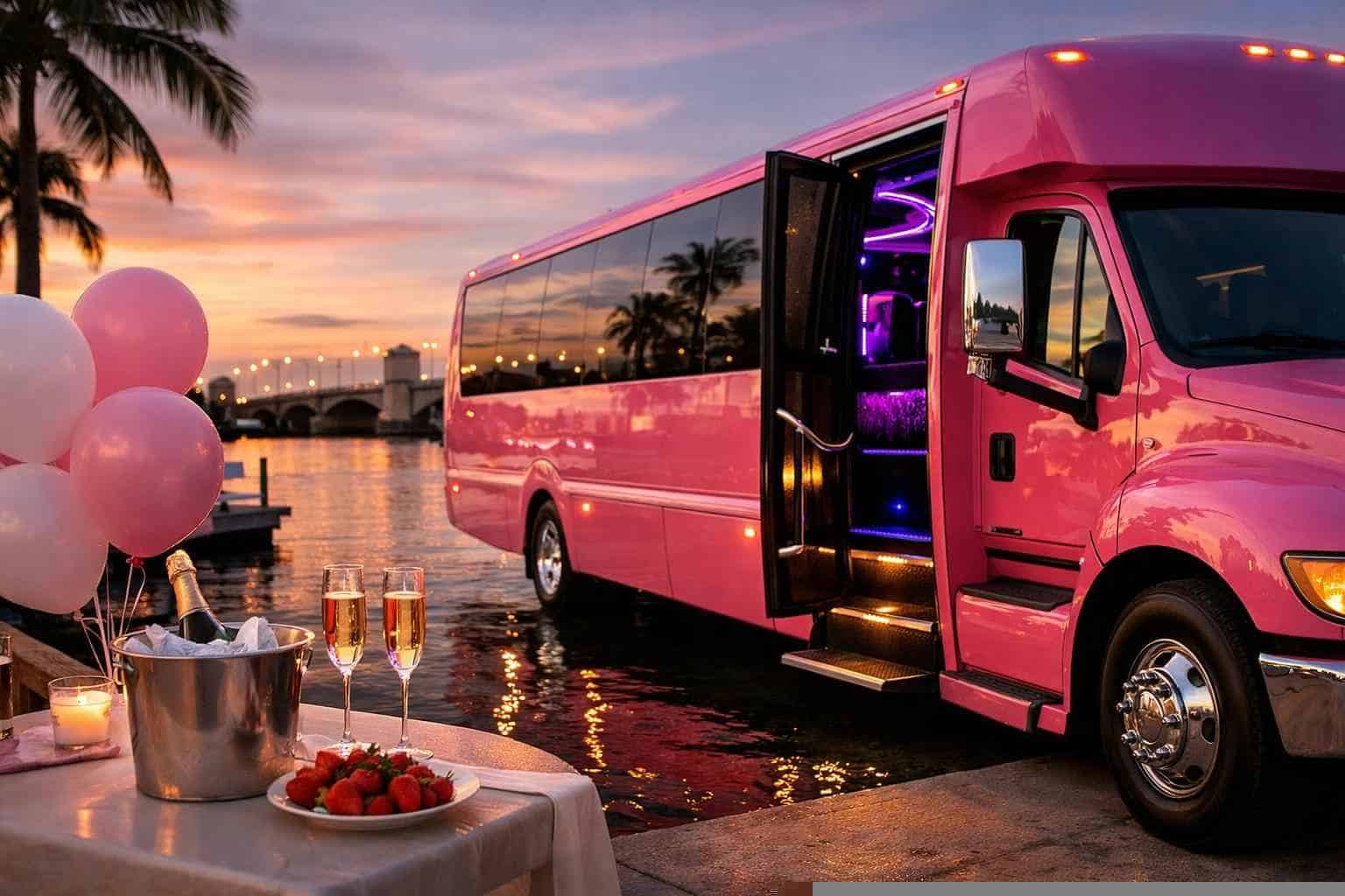 Book Your Lake Worth Pink Party Bus Rental Today