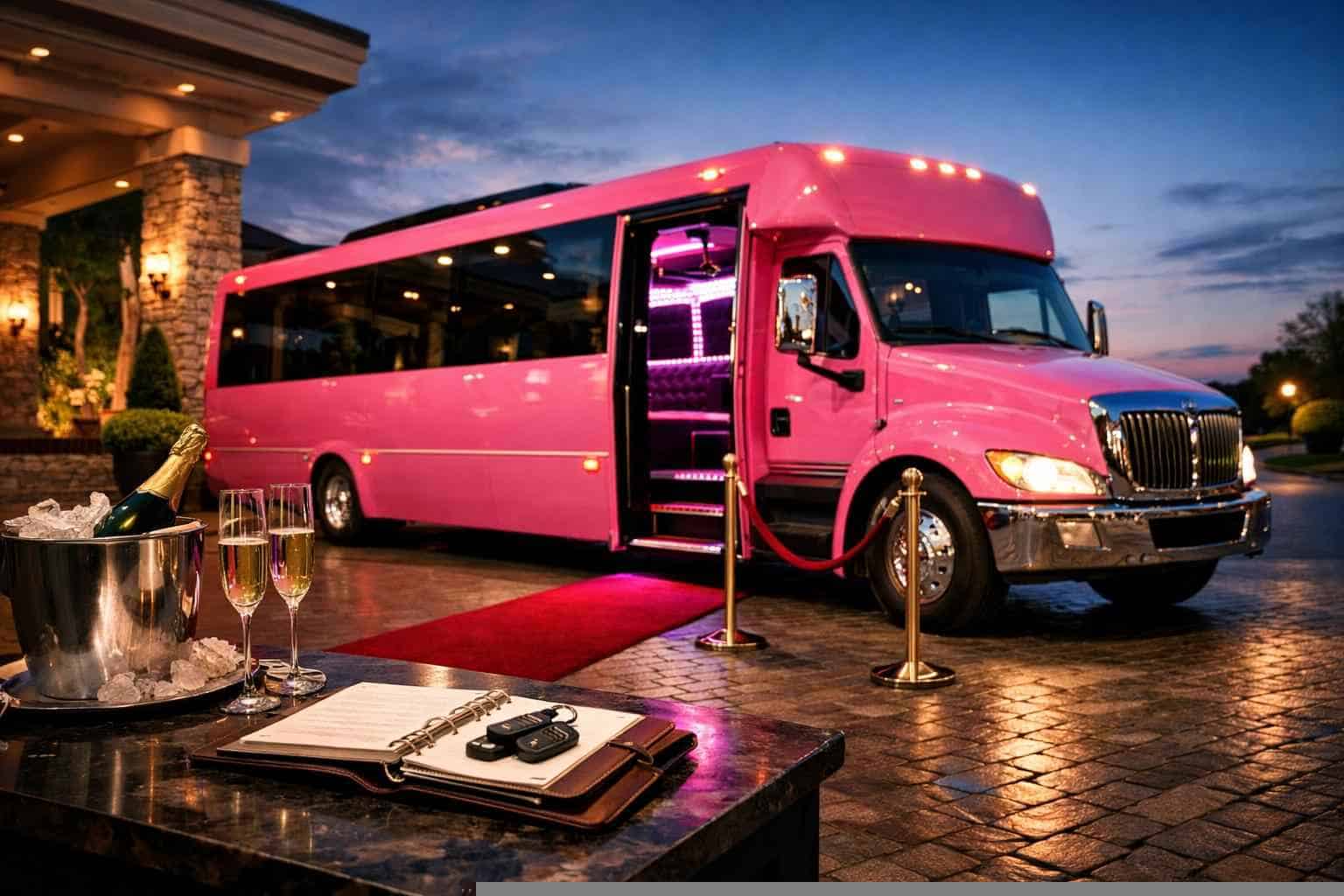 Book Your Mansfield Pink Party Bus Rental Today