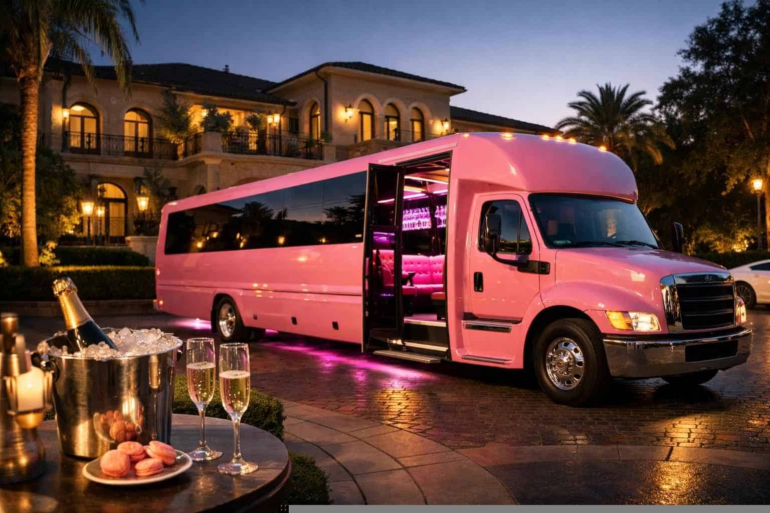 Book Your River Oaks Pink Party Bus Rental Today