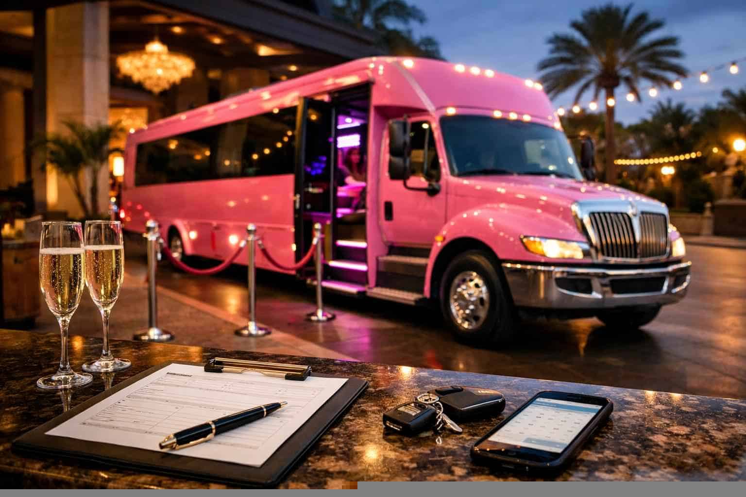 Book Your White Settlement Pink Party Bus Rental Today