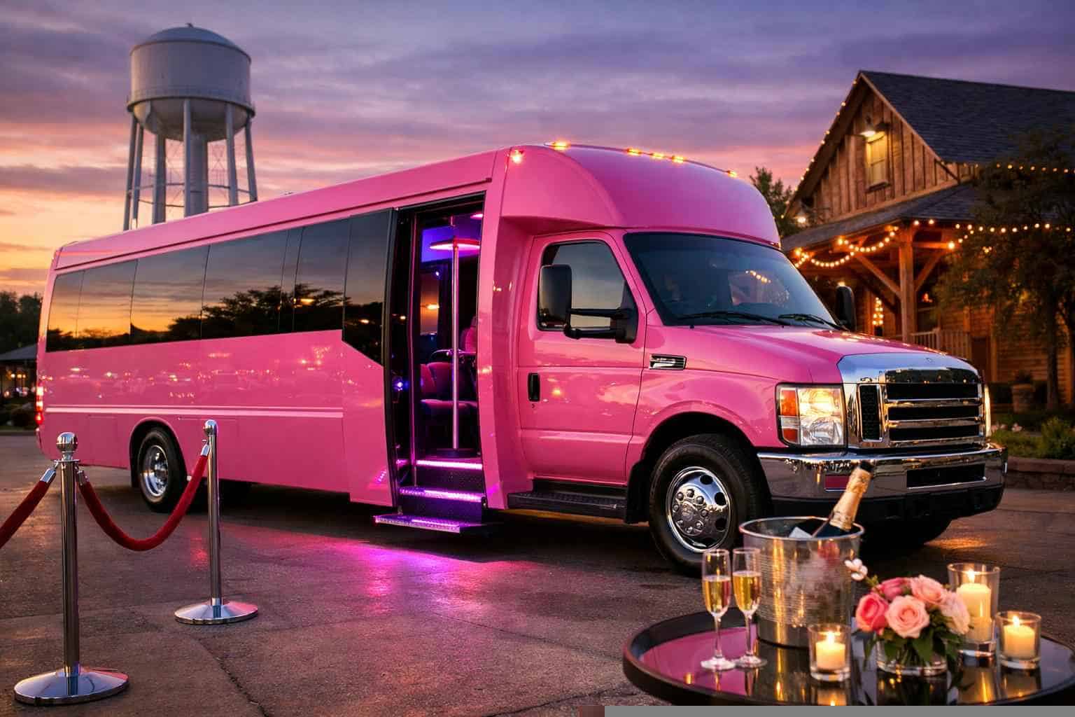 Burleson TX Pink Party Bus Rentals for Special Events