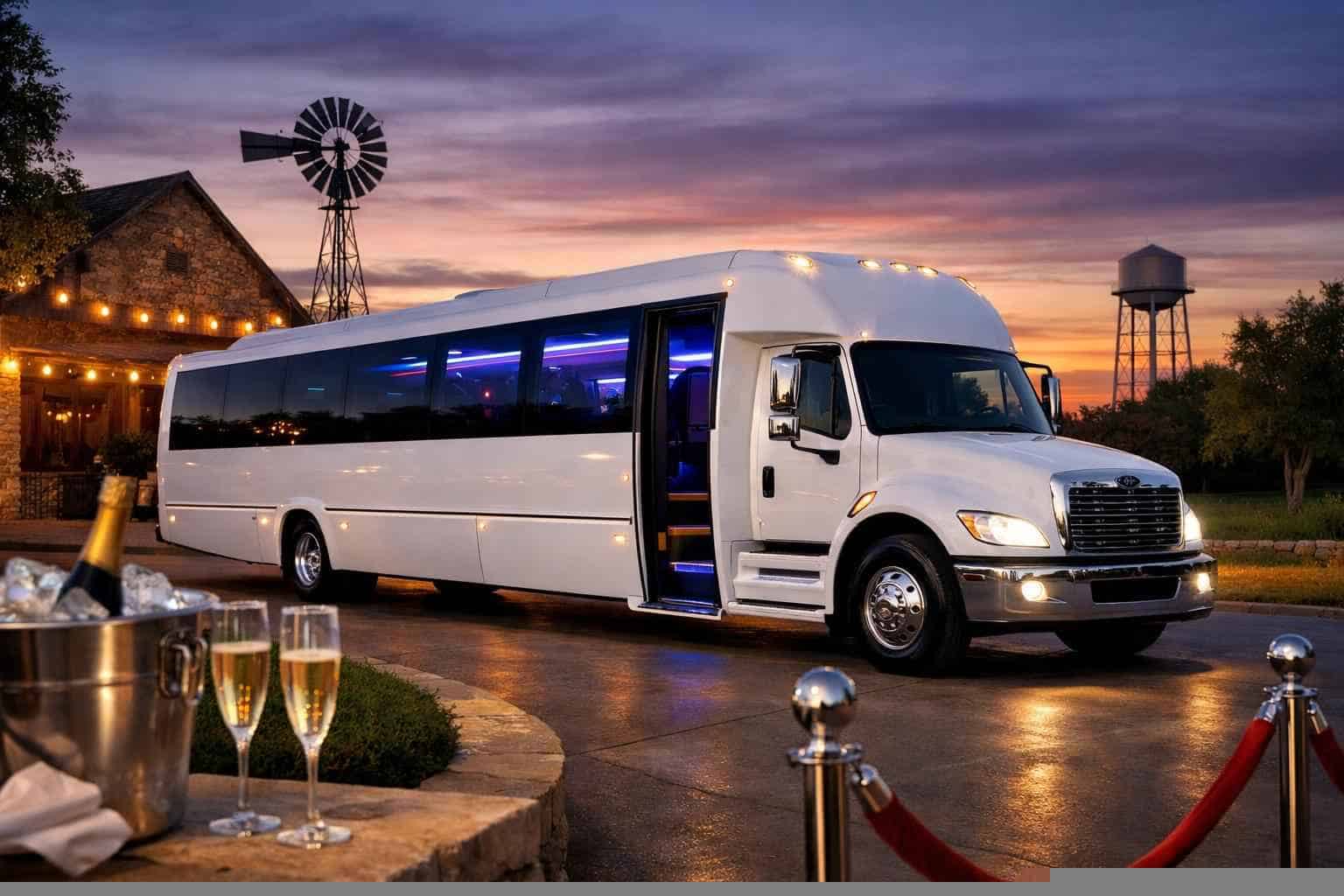 Burleson TX White Party Bus Rentals for Special Events