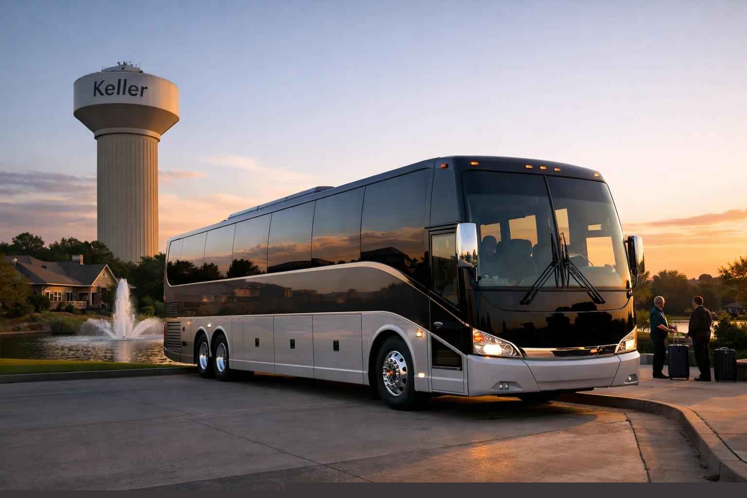 Charter Bus Rental Near Me in Keller Texas