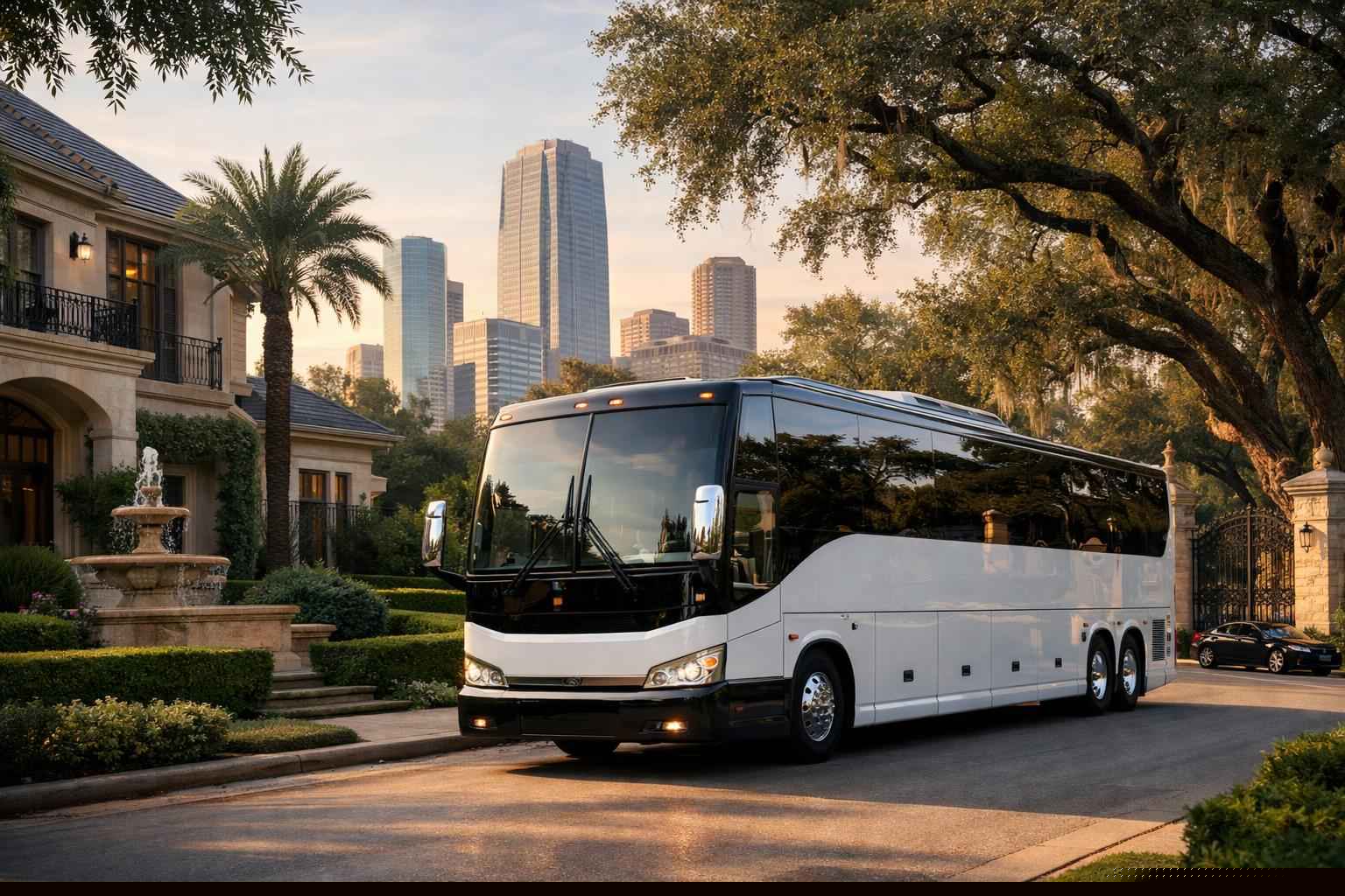 Charter Bus Rental Near Me in River Oaks Texas