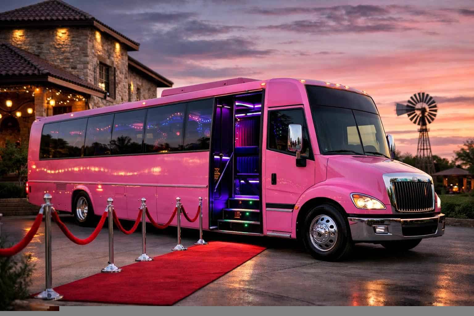 Crowley TX Pink Party Bus Rentals for Special Events