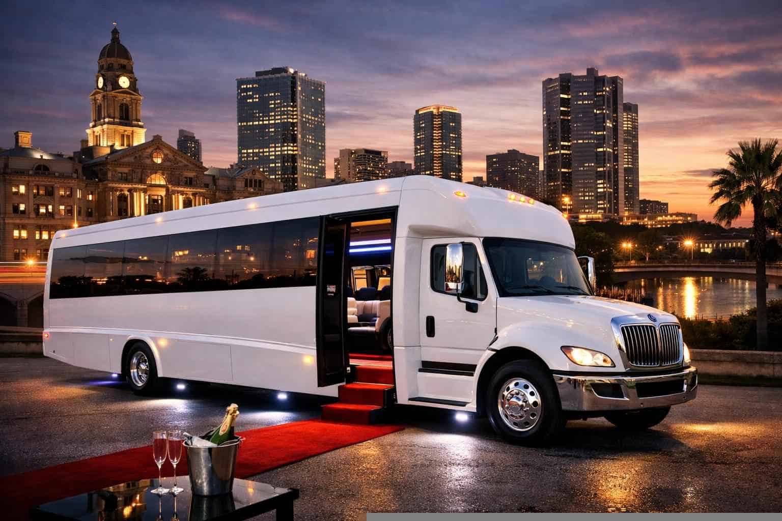 Fort Worth TX White Bus Rentals for Special Events