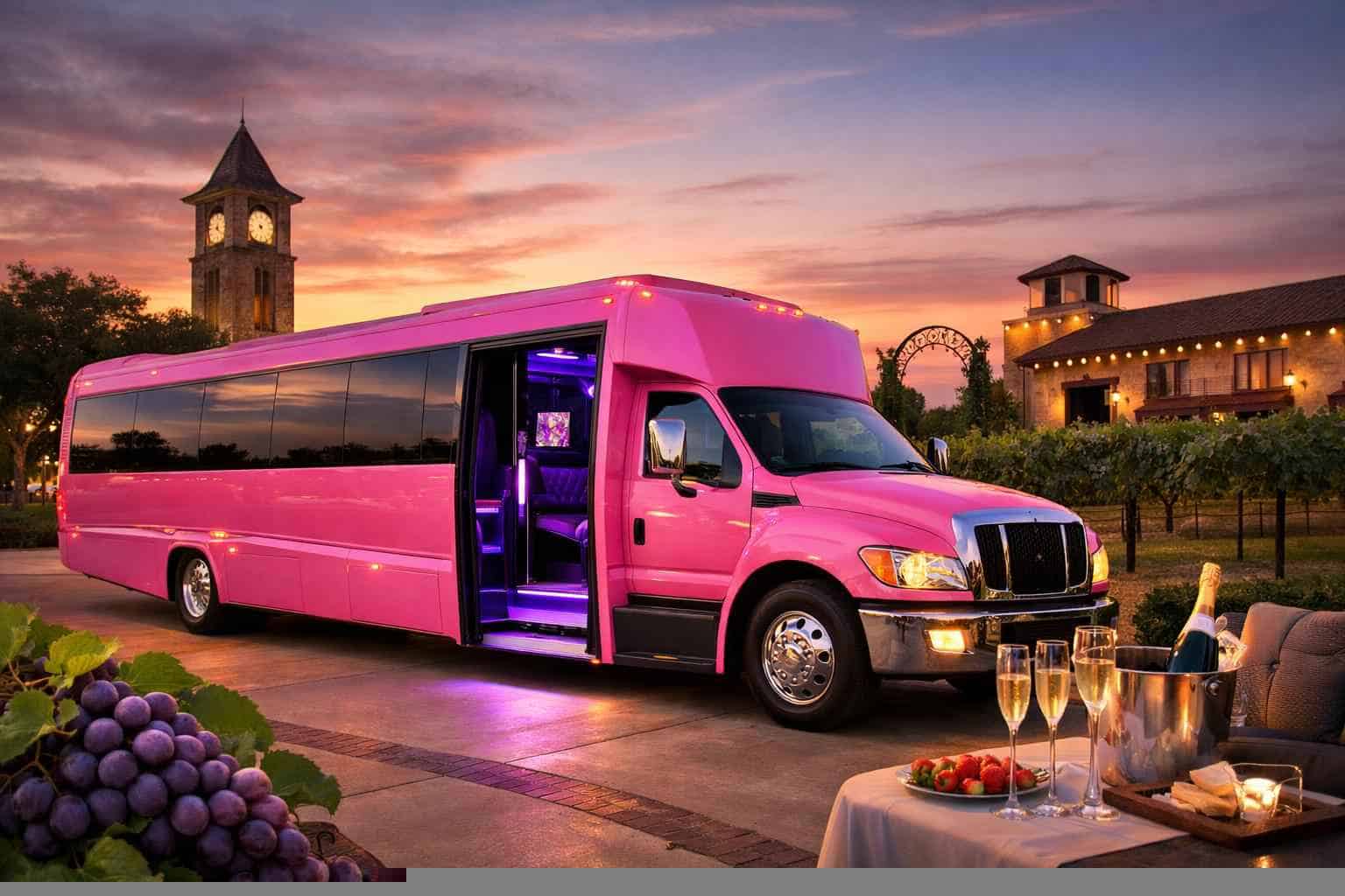 Pink Party Bus Rental In Grapevine Texas Grapevine TX Pink Party Bus Rentals for Special Events