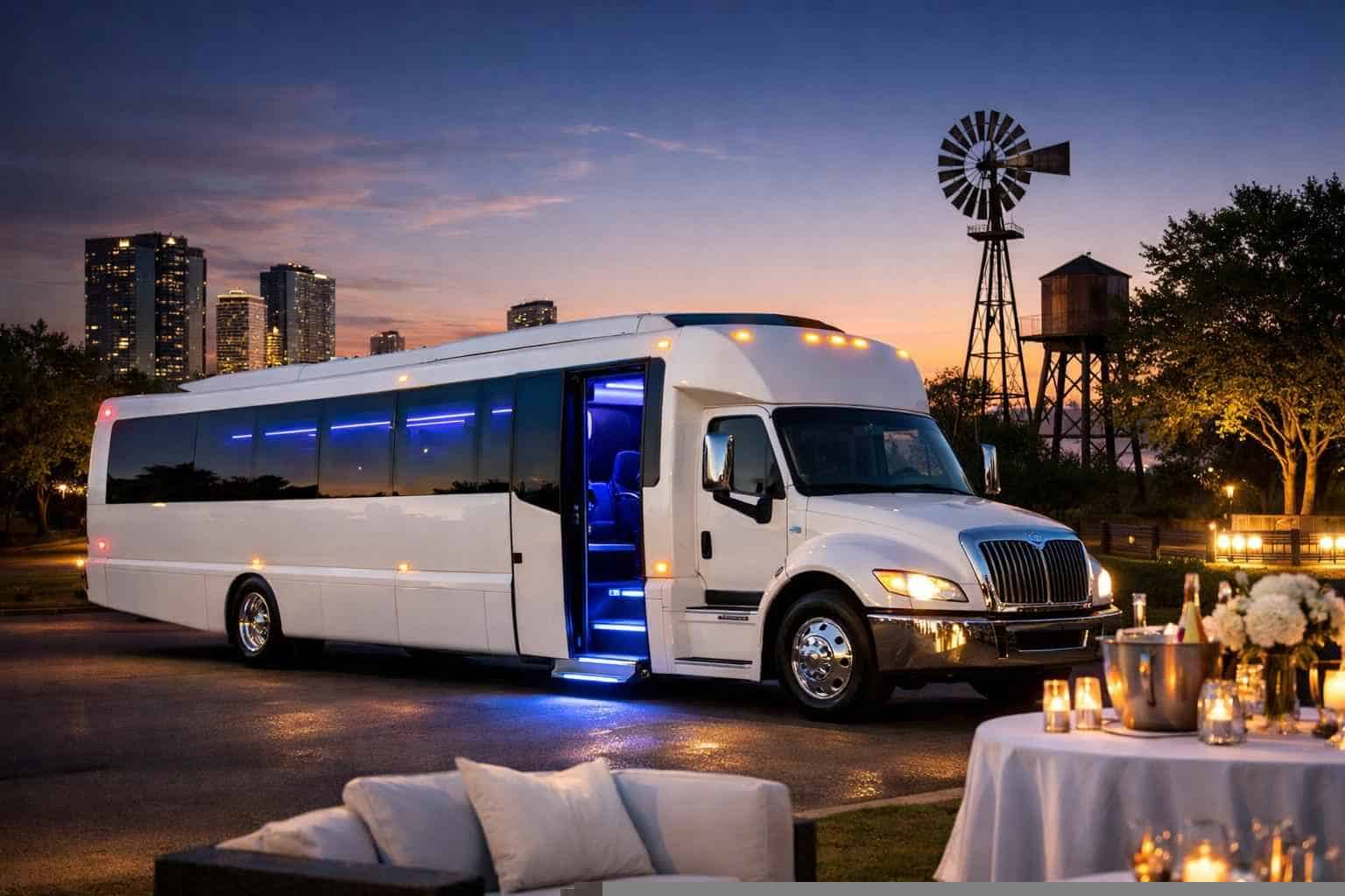 Haltom City TX White Party Bus Rentals For Special Events
