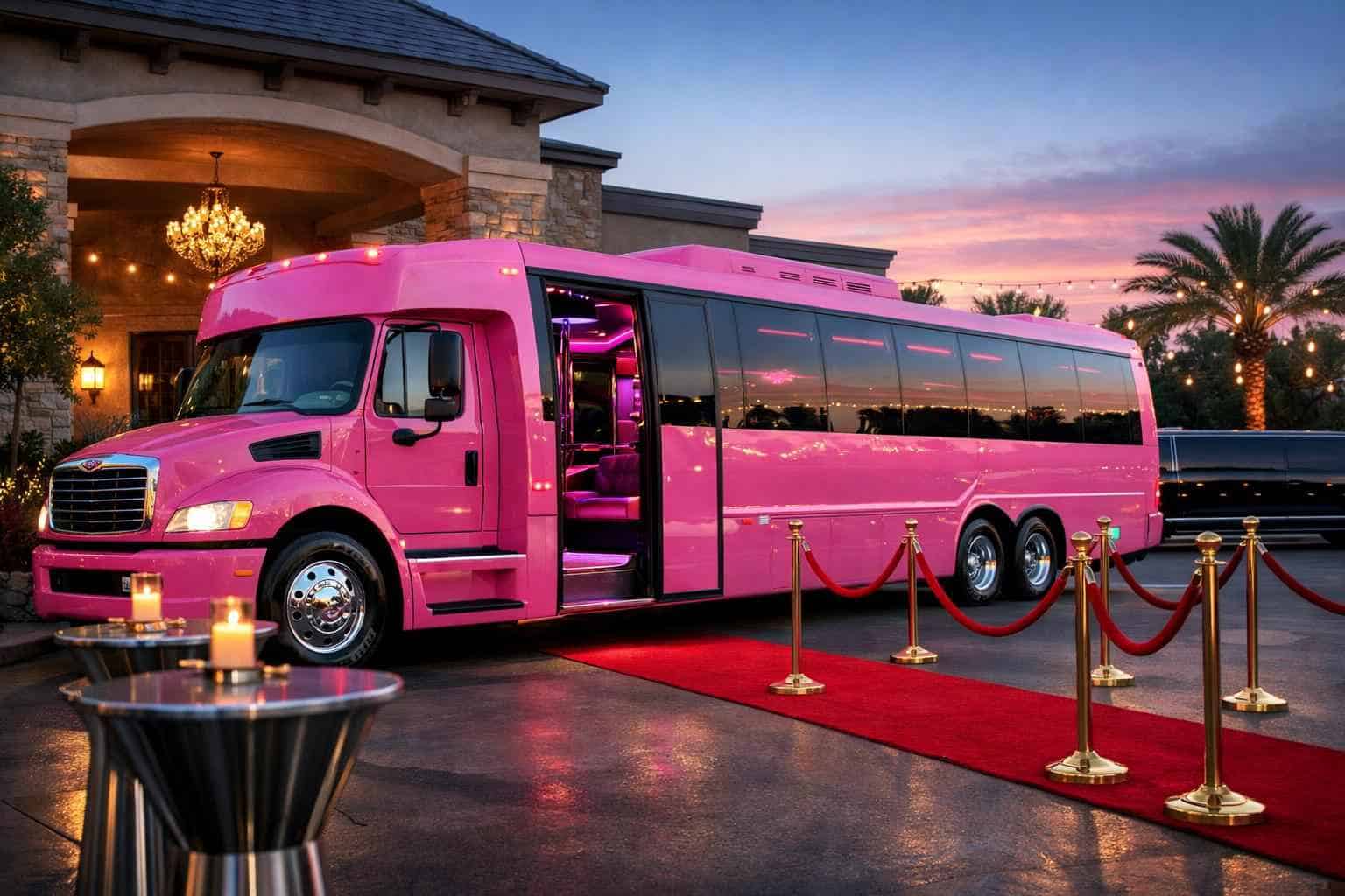 Hurst TX Pink Party Bus Rentals for Special Events