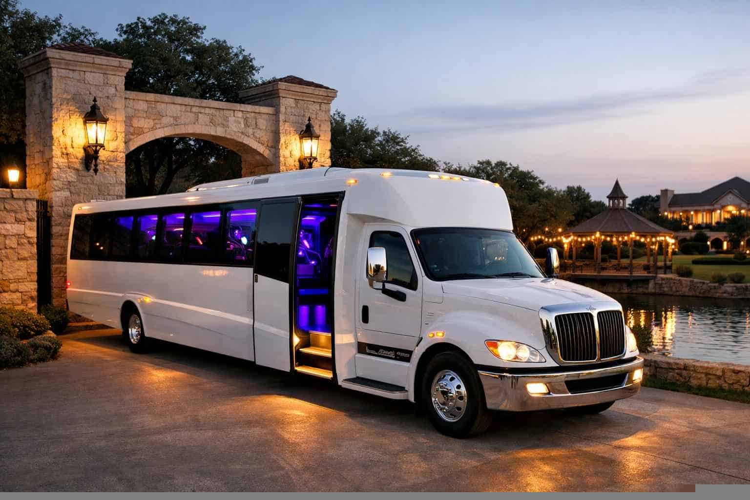 Keller TX White Party Bus Rentals for Special Events