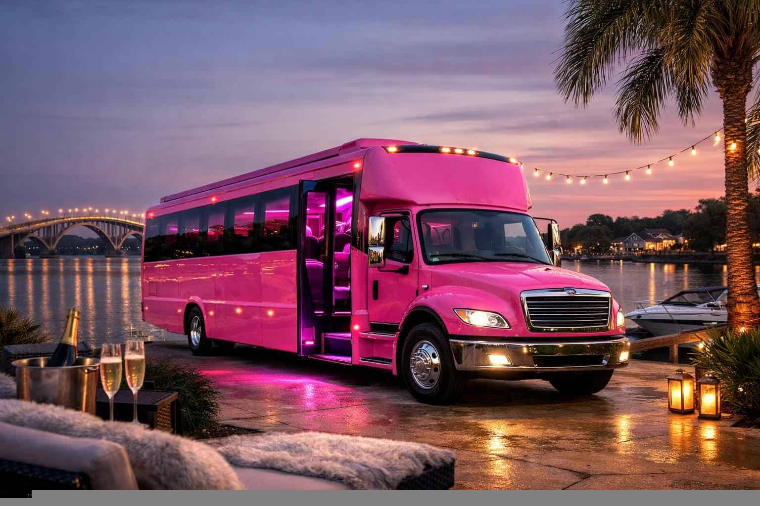 Lake Worth TX Pink Party Bus Rentals for Special Events