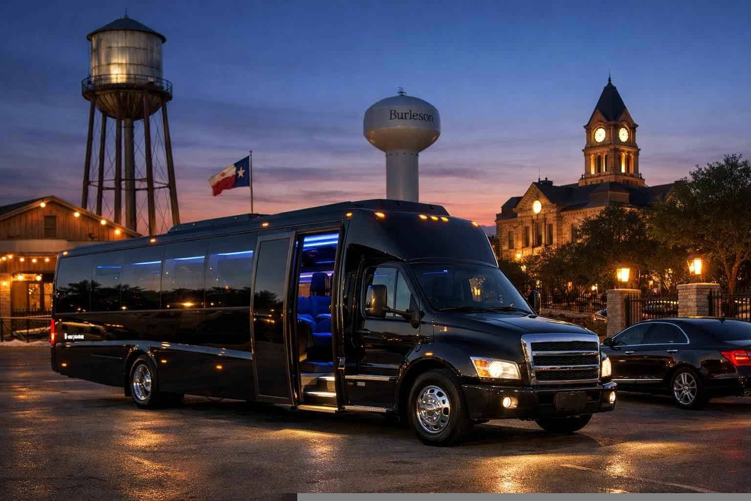 Limo Bus Rental Near Me in Burleson Texas
