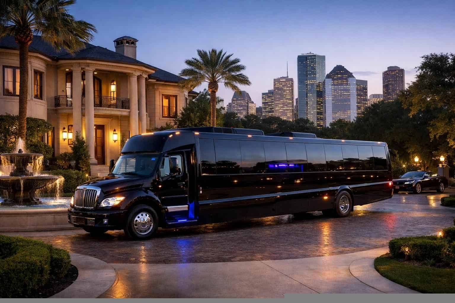 Limo Bus Rental Near Me in River Oaks Texas