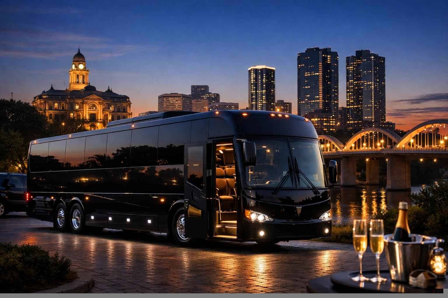 Black Party Bus Rental In Fort Worth Texas Luxury Black Bus Rentals in Fort Worth TX