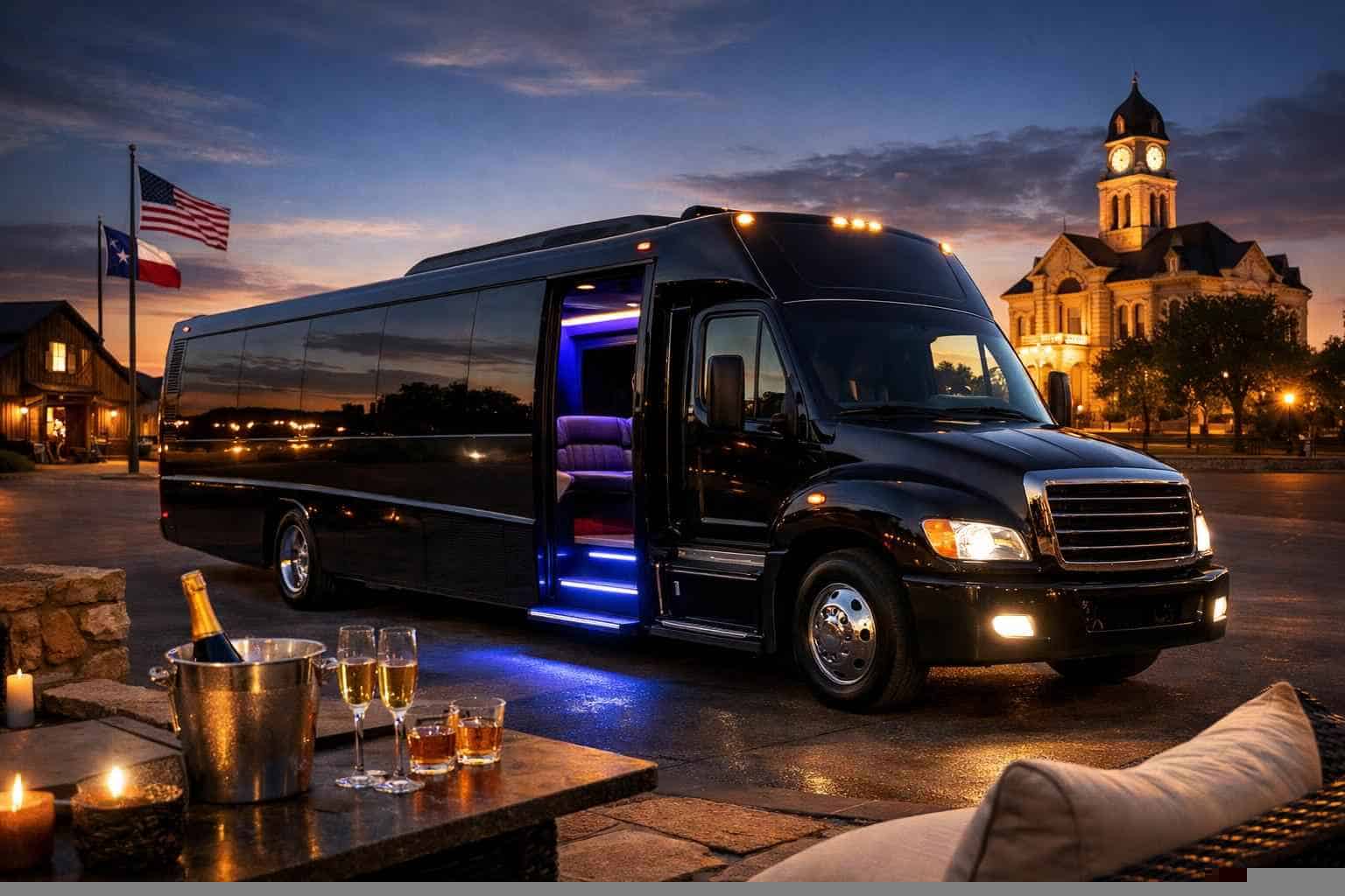 Luxury Black Party Bus Rentals in Burleson TX